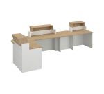 Reception bench corner model L 363 x D 163 cm Quadri oak