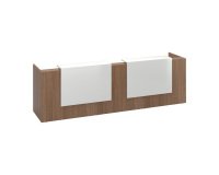 Rechte onthaalbank Jana notelaar/wit B 366 cm 