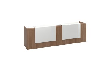 Banque d'accueil droite Jana noyer/blanc L 366 cm