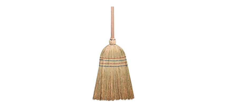 Scopa a 3 fili con manico in legno faggio naturale - 10 pz