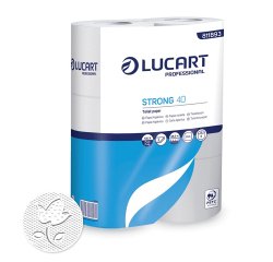 Papel higiénico doméstico Lucart STRONG 40 doble capa 38,5m - film de 6 rollos