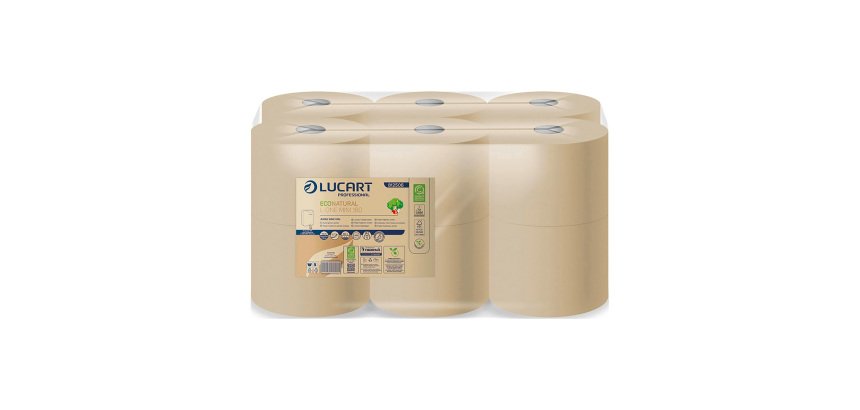 Papel higienico Lucart EcoNatural L-ONE Mini 180 - pack de 12 rollos