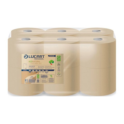 Papel higienico Lucart EcoNatural L-ONE Mini 180 - pack de 12 rollos