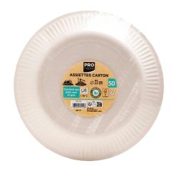 Kartonteller Pronappe Ø 23 cm, weiß - Satz von 50
