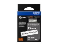 Brother laminated tape 12 mm TZE S231 white black text