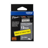 Ruban laminé Brother 12 mm TZE S631 jaune écriture noire