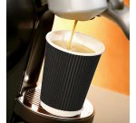 Becher aus Wellpappe Ripple Togo schwarz 20 cl - Set mit 100 Stück