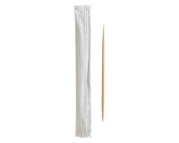 Cure-dent en bois emballé individuellement - Lot de 1000