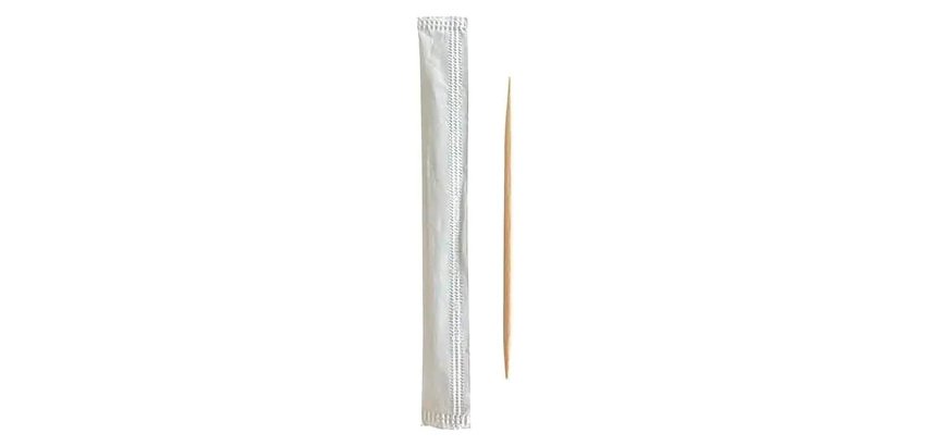 Cure-dent en bois emballé individuellement - Lot de 1000
