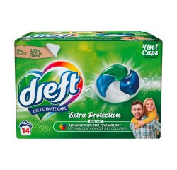 Dreft Wasmiddel Capsules 4 in 1 Ultimate Care - Doos 14 stuks