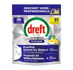 Dreft Platinum All in 1 Lemon Dishwashing - Bag of 81 Capsules
