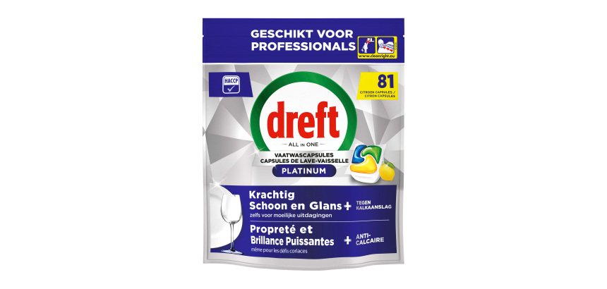 Dreft Platinum All in 1 Lemon Dishwashing - Bag of 81 Capsules