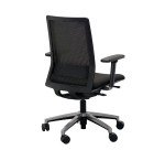 Chaise de bureau reconditionnée - assise tissu et dossier maille - piètement chromé - noire