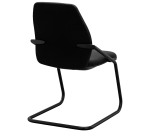 Chaise visiteur Sedus reconditionnée - assise et dossier tissu - piètement luge - noir