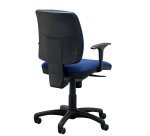 Chaise de bureau reconditionnée - assise et dossier tissu - bleu
