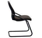 Chaise visiteur Sedus reconditionnée - assise et dossier tissu - piètement luge - noire