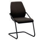 Chaise visiteur Sedus reconditionnée - assise et dossier tissu - piètement luge - noire