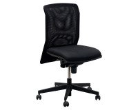 Chaise de bureau Majencia reconditionnée - assise tissu et dossier maille - noir