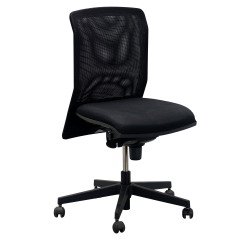 Chaise de bureau Majencia reconditionnée - assise tissu et dossier maille - noire
