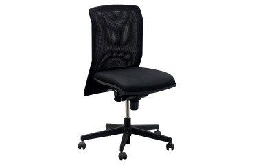 Chaise de bureau Majencia reconditionnée - assise tissu et dossier maille - noir
