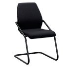 Chaise reconditionnée Sedus - pietement métal type luge - noire