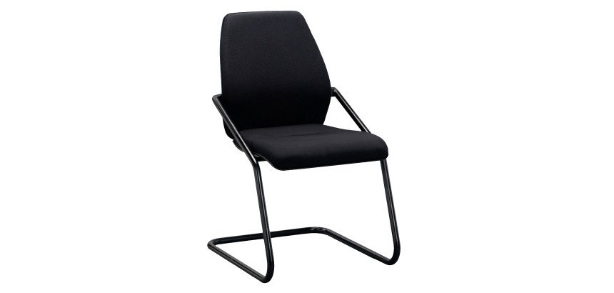 Chaise reconditionnée Sedus - pietement métal type luge - noire
