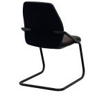 Chaise visiteur Sedus reconditionnée - assise et dossier tissu - piètement luge - noire