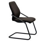 Chaise visiteur Sedus reconditionnée - assise et dossier tissu - piètement luge - noire