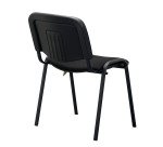 Chaise visiteur reconditionnée - assise et dossier tissu - noire