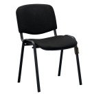 Chaise visiteur reconditionnée - assise et dossier tissu - noire