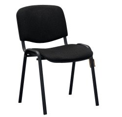 Chaise visiteur reconditionnée - assise et dossier tissu - noire