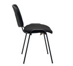 Chaise visiteur reconditionnée - assise et dossier tissu - noire