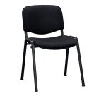 Chaise visiteur reconditonnée - assise et dossier tissu - noire