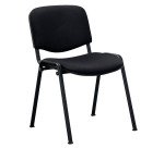 Chaise visiteur reconditonnée - assise et dossier tissu - noire