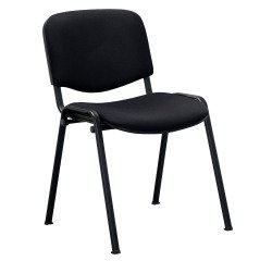 Chaise visiteur reconditonnée - assise et dossier tissu - noire