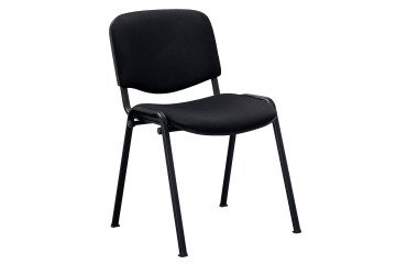 Chaise visiteur reconditonnée - assise et dossier tissu - noir