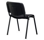 Chaise visiteur reconditonnée - assise et dossier tissu - noire