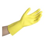 Gants vaisselle L'Eclatant latex jaune seconde peau - La paire, taille S/M