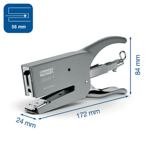 Grapadora de pinza Rapid K1 Classic Retro - grapas 26/6 y 26/8 - capacidad de 50 hojas negro