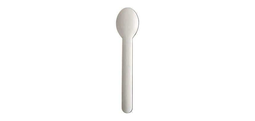 Cuillère en papier blanc - Lot de 100