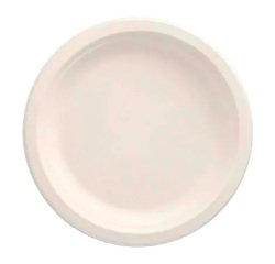 Assiette en canne à sucre Ø 18 cm, blanche - Lot de 50