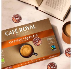 Capsule de café Café Royal Professionnel Espresso Forte Bio - Boîte de 50 - Compatible Nespresso Professionnel