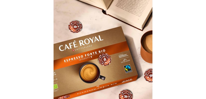 Capsule de café Café Royal Professionnel Espresso Forte Bio - Boîte de 50 - Compatible Nespresso Professionnel