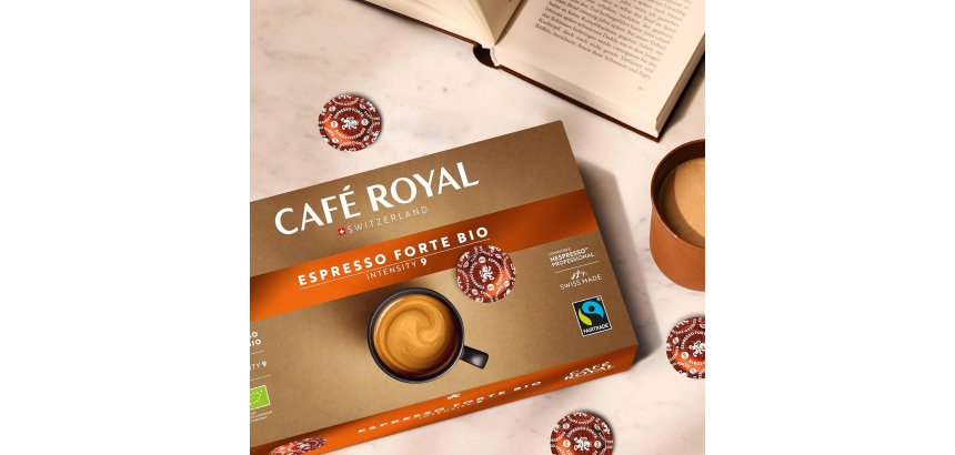 Capsule de café Café Royal Professionnel Espresso Forte Bio - Boîte de 50 - Compatible Nespresso Professionnel