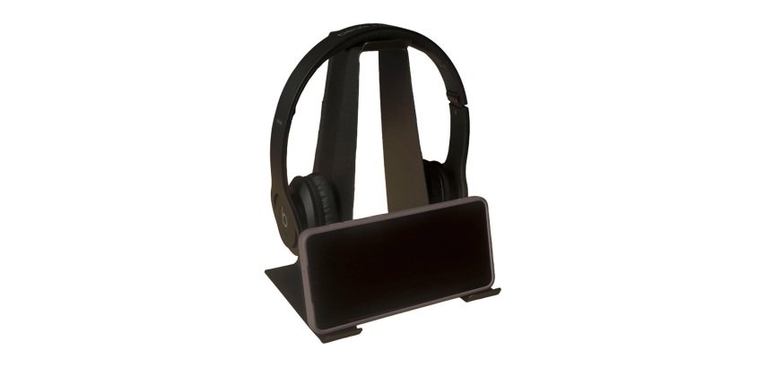 Metal stand for headset, phone, and tablet