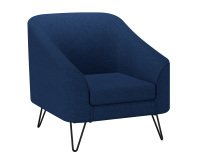 Fauteuil Evazion, 1 place, pieds métal, tissu bleu