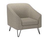 Fauteuil Evazion, 1 place, pieds métal, tissu Ecru