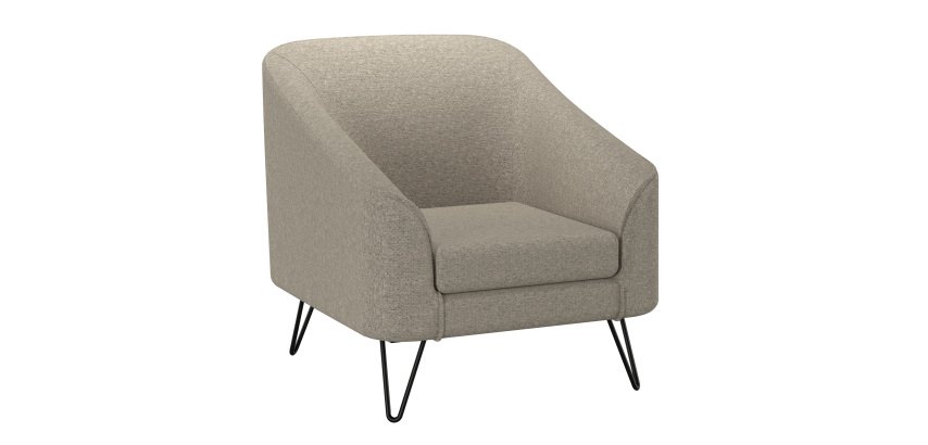 Fauteuil 1 place Evazion - pieds métal revêtement tissu noma
