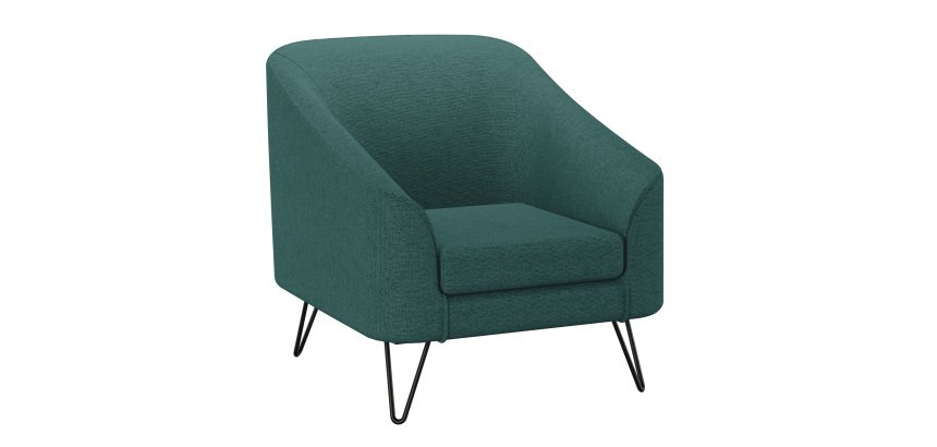 Fauteuil Evazion - revêtement tissu - pieds métal - 1 place