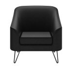 Fauteuil Evazion, 1 place, pieds métal, simili cuir anthracite